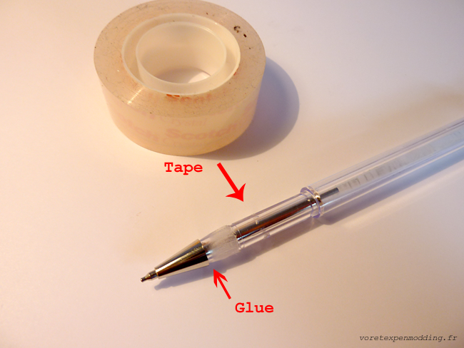 HGG tip glued onto the front assembly
