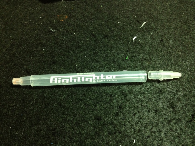 Rikota highlighter tip before removal.
