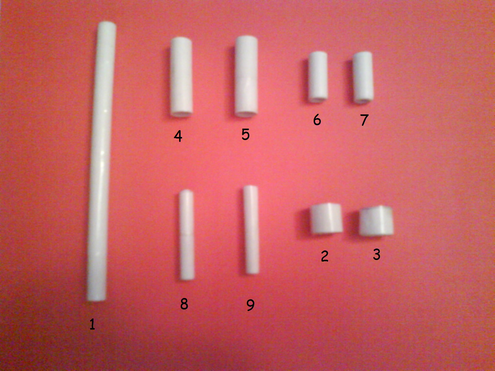 All cut paper components laid out.