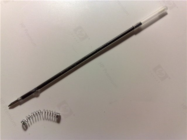 Ink tube and spring prepared