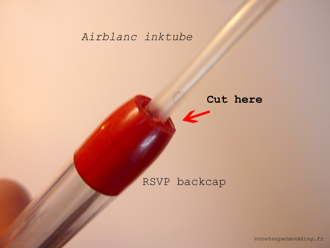 Marked cut at the RSVP back cap and AirBlanc tube