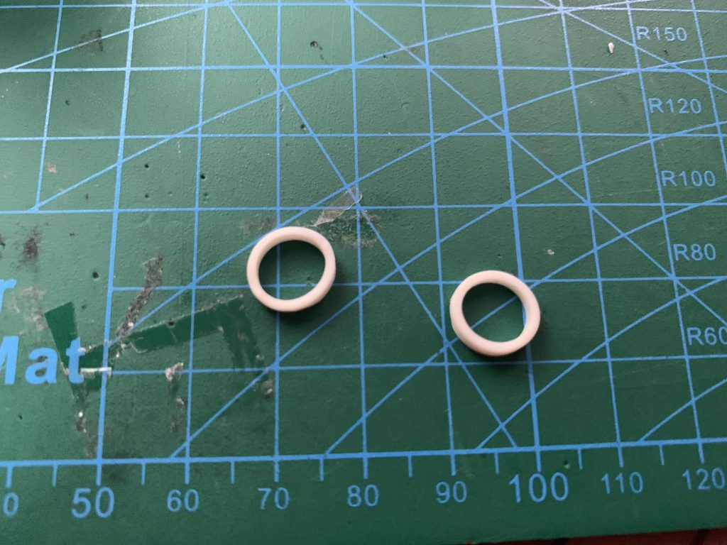 Two SuperGrip ring sections cut.
