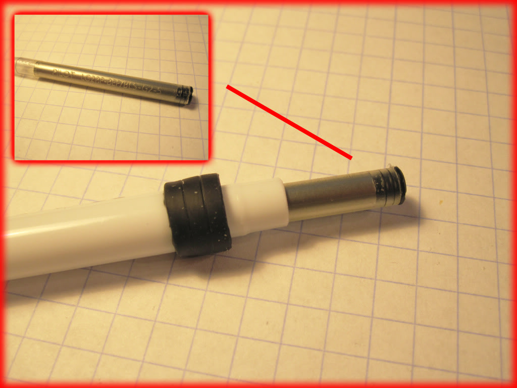 Dr. Grip rod inserted into the ink tube