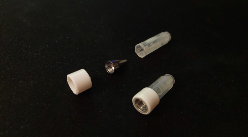 Signo tip, ballpoint cap, and Edding section assembled