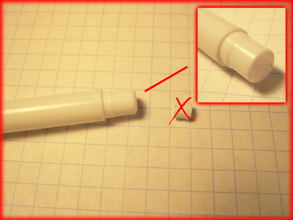 Marker front opened for the ink tube