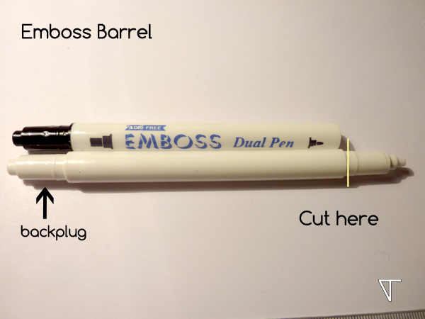 Emboss barrel cut point.