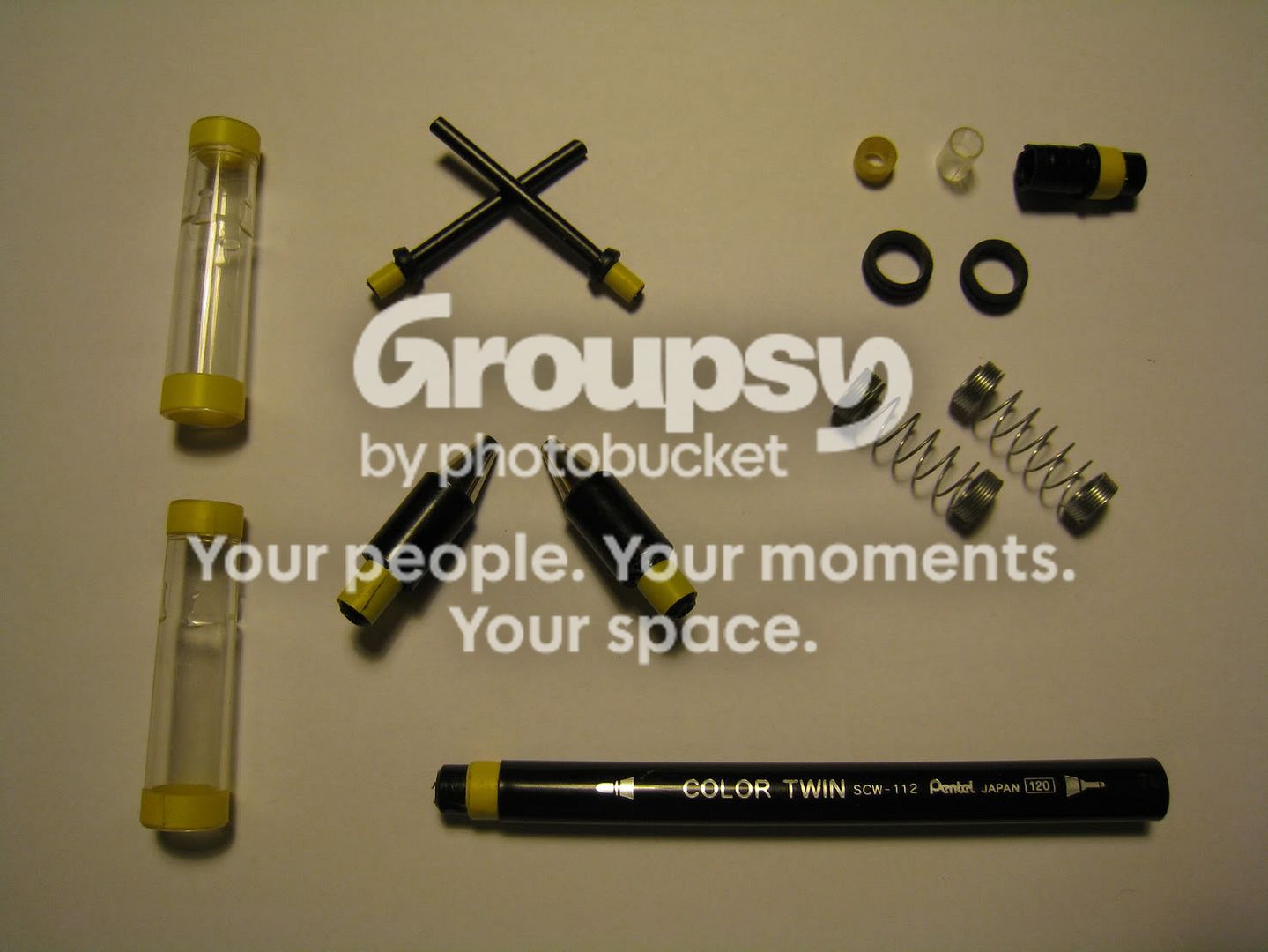 Springs, barrels, grips, and prepared parts.