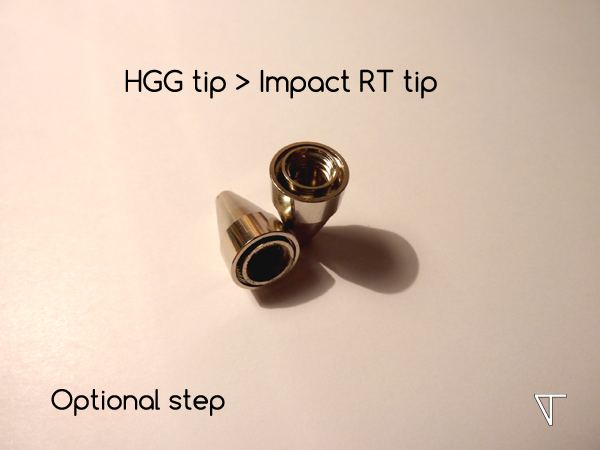 Optional HGG and Impact RT tip combination.