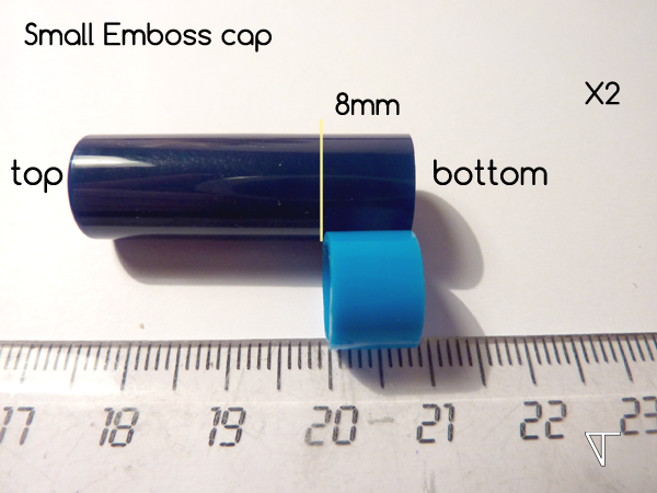 8 mm cut on the small Emboss caps.